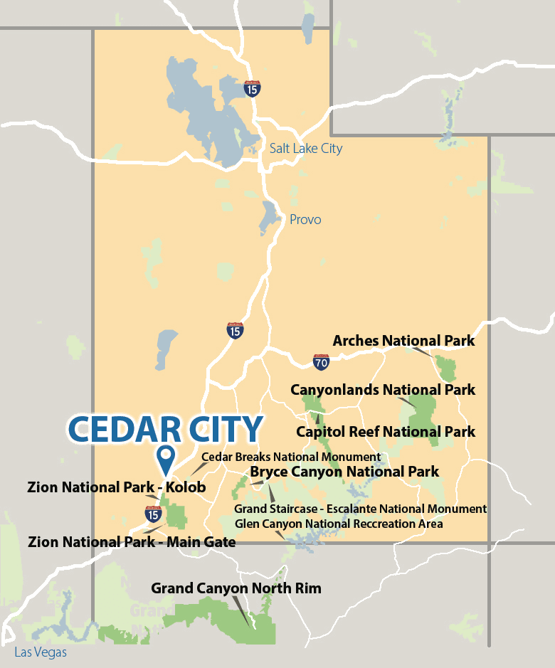 Cedar City Parks Monumnets Map
